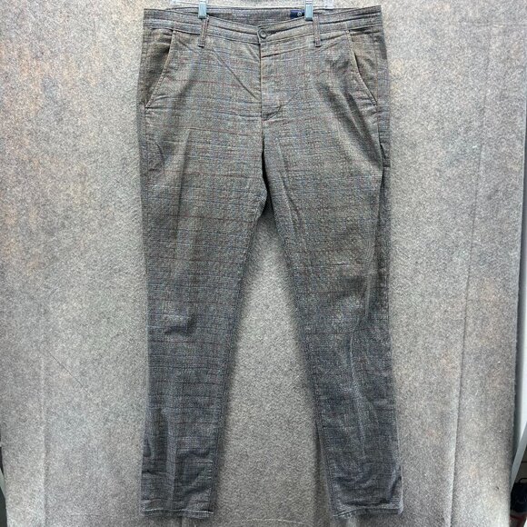 Adriano Goldschmied Dress Pants Mens 36R Gray Houndstooth South Gate Check - Picture 1 of 14